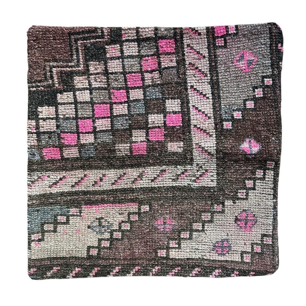 Vintage Kilim Pillow Case 19x19 inch Turkish Tribal Cushion Cover Handwoven Wool